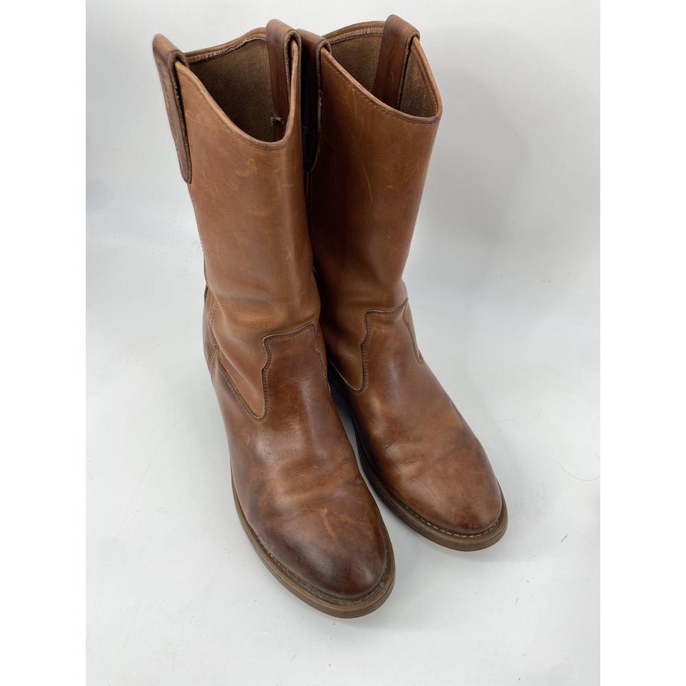Knapp Wellington Boots Mens 9 Brown 360 Western Rugged Vibram Work Pull On